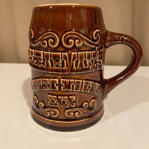 Vintage Clearman's North Woods Inn Hall Pottery Stoneware‎ Mug 5" Brown